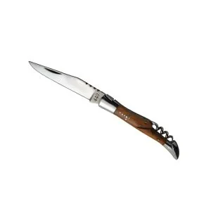 Couteau Pliant Traditionnel avec Tire-Bouchon et Manche en Bois d'Olivier
