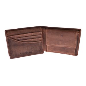 GreenBurry Portefeuille Vintage en Cuir Brun Antique