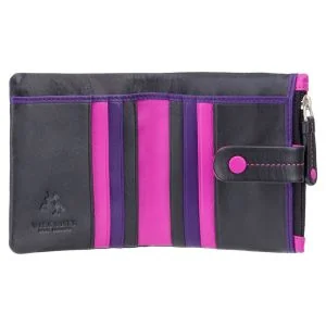 Visconti Mojito Portefeuille en cuir italien avec porte-monnaie zippé Noir