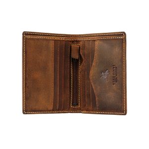 Portefeuille Compact en Cuir Tan Visconti Arrow Hunter