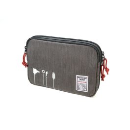 TROIKA Pochette TECH POUCH 2 Pour Câbles Et Accessoires électroniques - 6 Poches Filet, Polyester Anthracite/noir