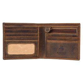 Visconti Hunter Leather Wallet For Men – Brown Oiled Leather Bi-Fold With Zip-Around, Gift Packaging - View #9